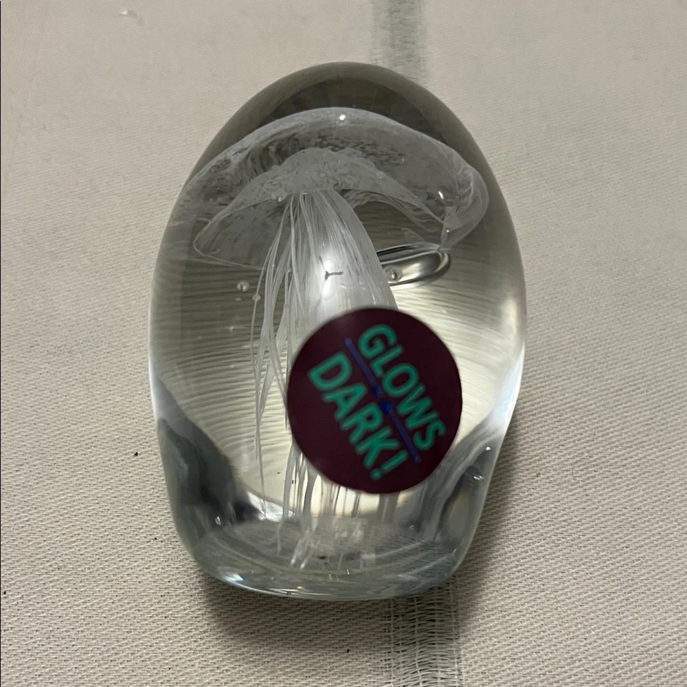 Glass Jellyfish Paperweight